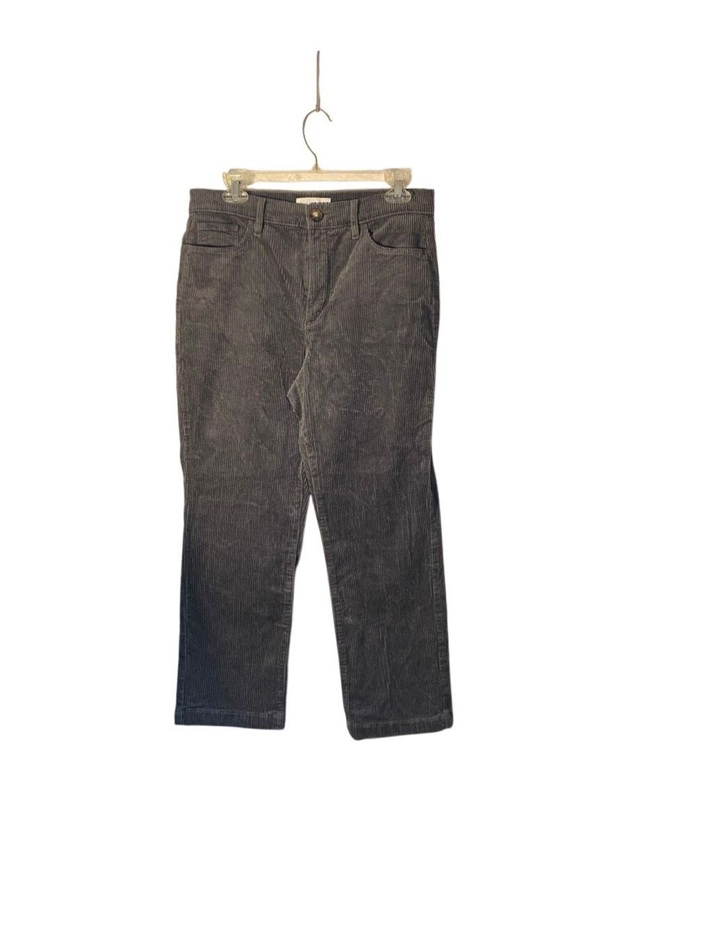 Loft the straight grey corduroy, high-rise pants 8